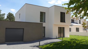 Construire maison sur mesure crepis gris anthracite