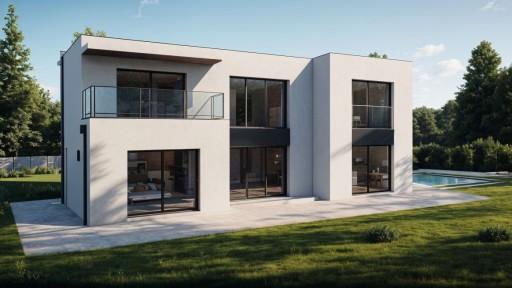 Maison toit plat facade arrière