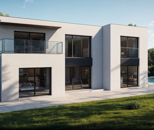 Maison toit plat facade arrière